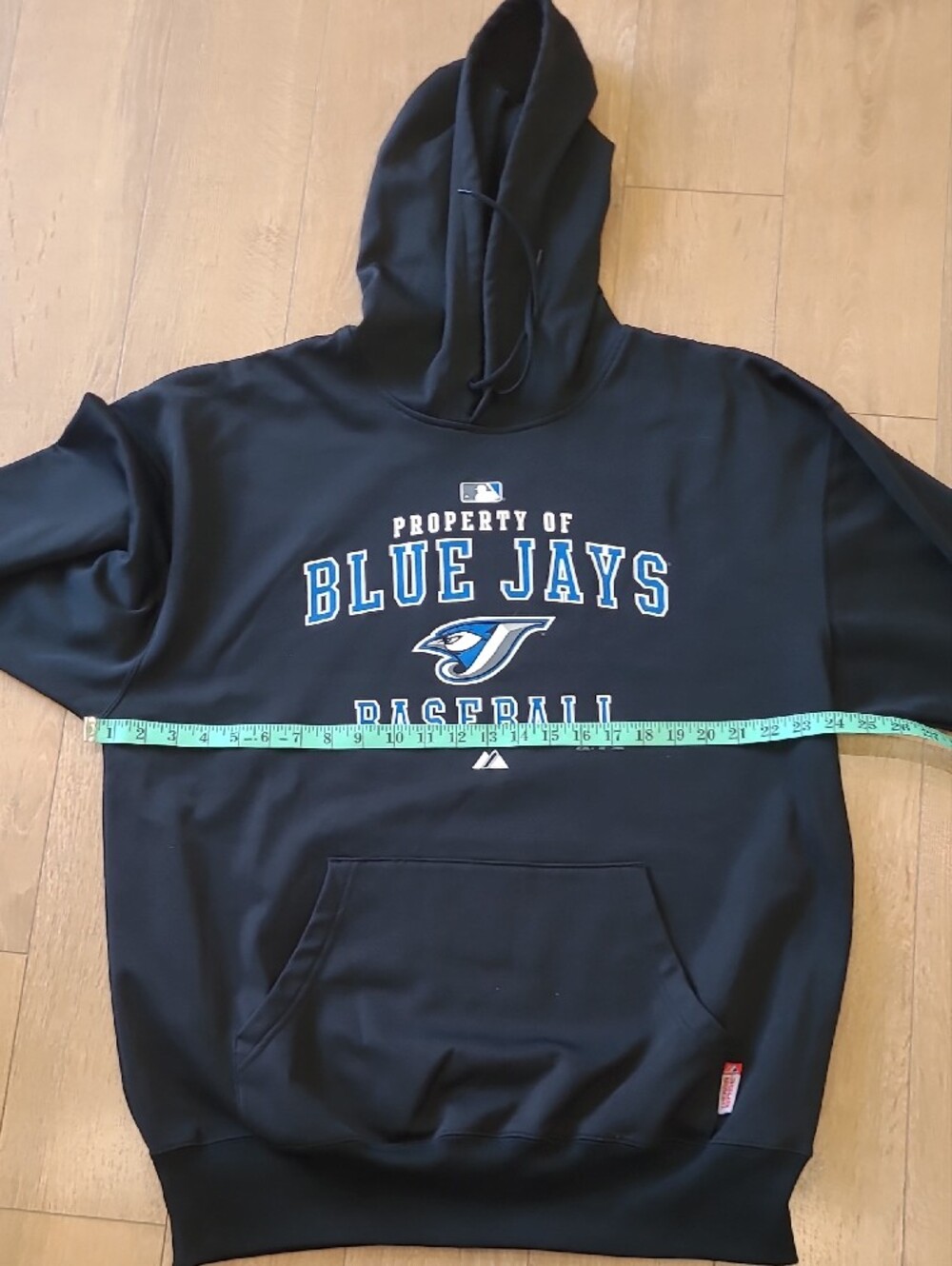 2009 MLB Majestic Men's Navy Blue Jays Crewneck Hoodie - Navy/Light Blue/White - Picture 8 of 8